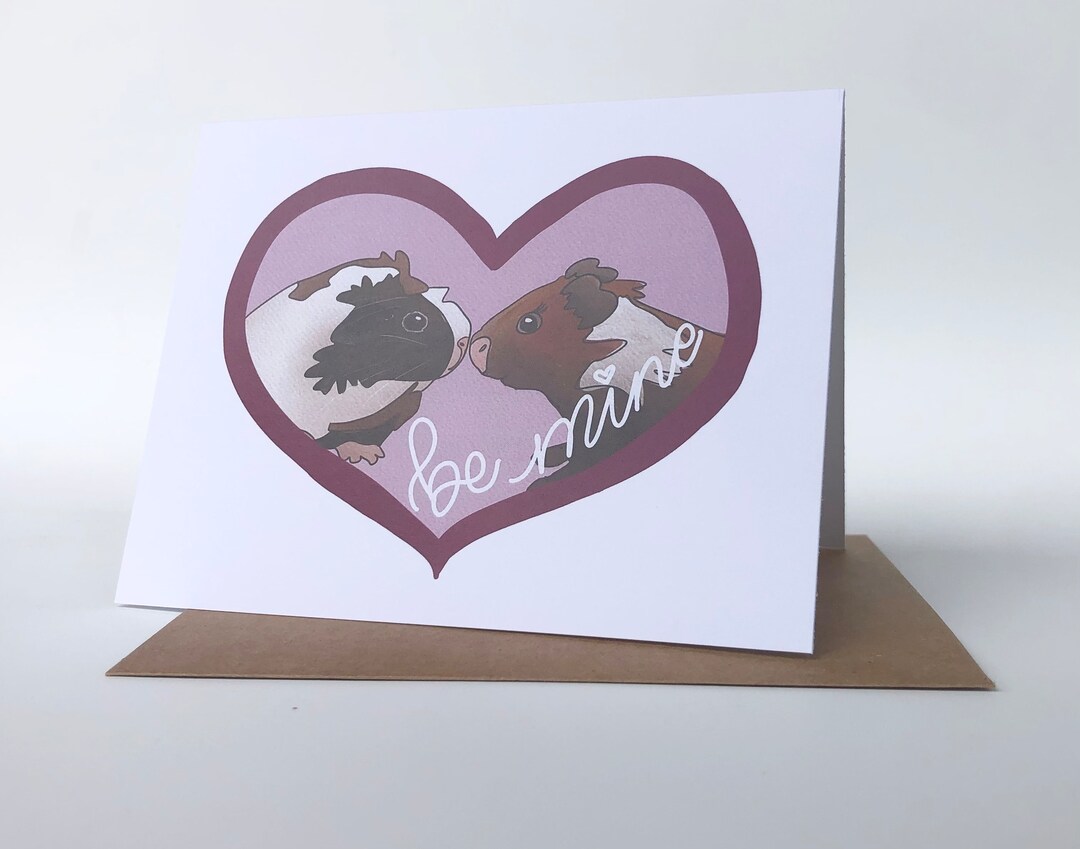 Valentines Day Guinea Pig Card Blank Inside - Etsy