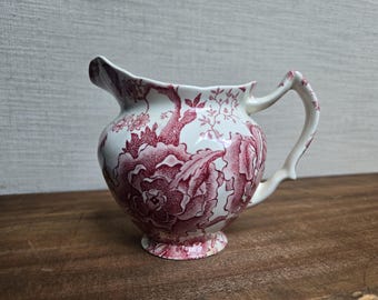 Vintage rote Johnson Brothers Transferware Sahnekännchen