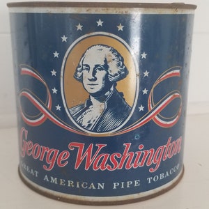 george washington pipe tobacco tin Vintage Can Great American (BOX W2 LOT OF 8: GEORGE WASHINGTON