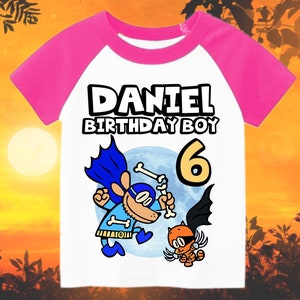 Inspired Dog Man and Cat Personalized Birthday Boy, Birthday Girl, Raglan Shirt, Family Shirt, Party Family Matching Tee. image 3