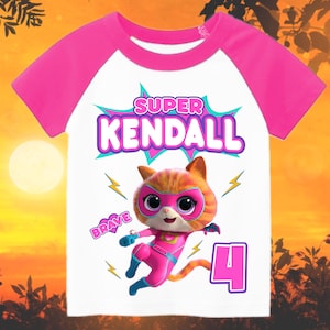 Super Kitties BRAVE Personalized Birthday Boy, Birthday Girl, Raglan Shirt, Family Shirt, Party Family Matching Tee, Raglan Tshirt.