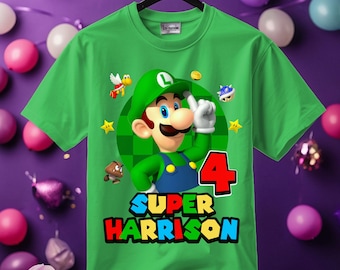 Personalized Luigi Birthday Boy, Family Shirt, Party Family Matching Tee.