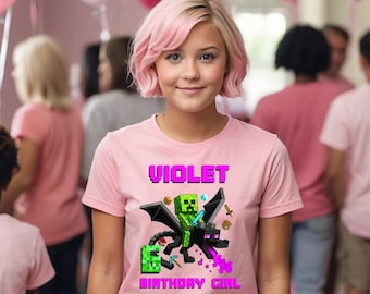Personalized Ender Dragon Jockey Birthday Boy, Birthday Girl, Family Shirt, Party Family Matching Tee.