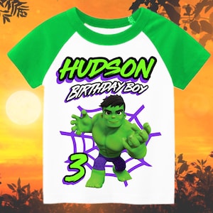 Hulk Personalized Birthday Boy, Birthday Girl, Raglan Shirt, Family Shirt, Party Family Matching Tee.
