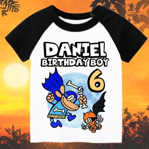 Inspired Dog Man and Cat Personalized Birthday Boy, Birthday Girl, Raglan Shirt, Family Shirt, Party Family Matching Tee. image 2