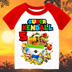 Bowser and Koopalings Personalized Birthday Boy, Birthday Girl, Raglan Shirt, Family Shirt, Party Family Matching Tee.