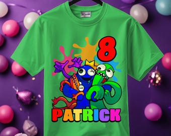 Personalized Rainbow Friends Birthday Boy, Family Shirt, Party Family Matching Tee.