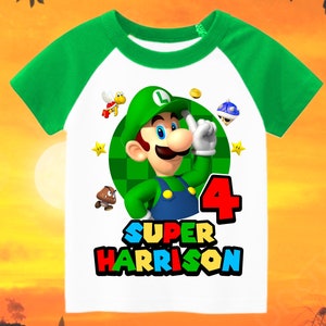 Mario Luigui Personalized Birthday Boy, Birthday Girl, Raglan Shirt, Family Shirt, Party Family Matching Tee.