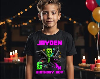 Personalized Ender Dragon Jockey Birthday Boy, Birthday Girl, Family Shirt, Party Family Matching Tee.