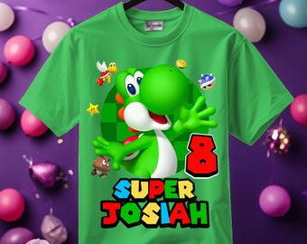 Personalized Yoshi Birthday Boy, Family Shirt, Party Family Matching Tee.