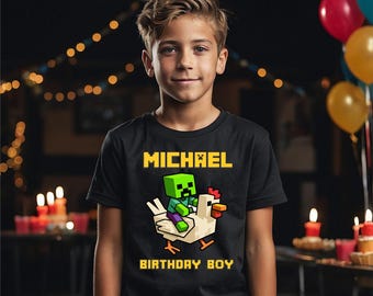 Personalized Chicken Jockey Birthday Boy, Birthday Girl, Family Shirt, Party Family Matching Tee.