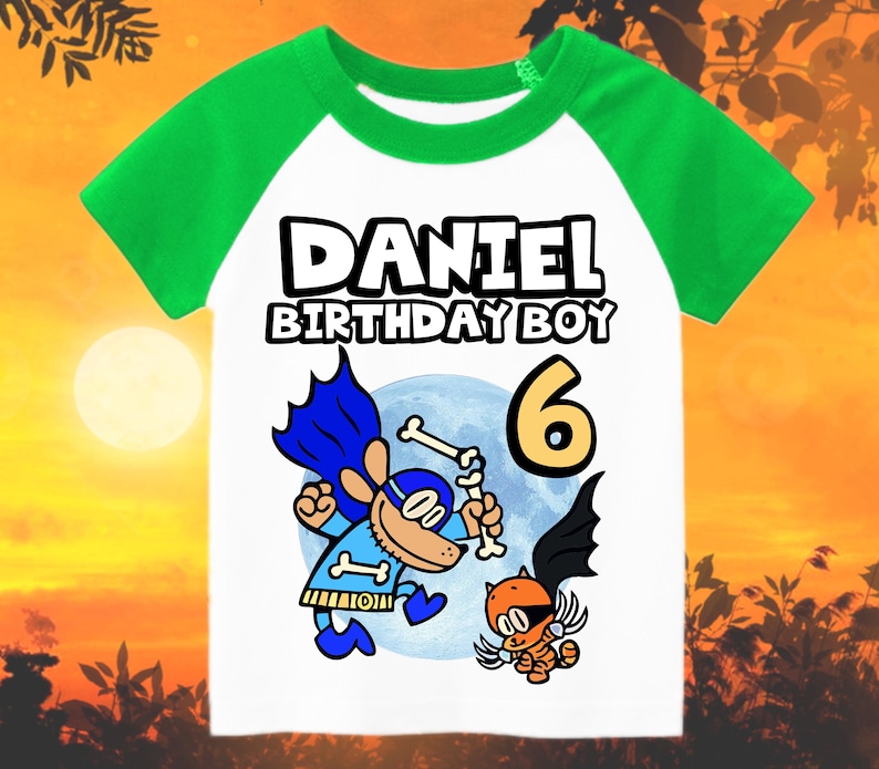 Inspired Dog Man and Cat Personalized Birthday Boy, Birthday Girl, Raglan Shirt, Family Shirt, Party Family Matching Tee. image 4