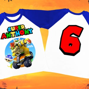 Bowser Personalized Birthday Boy, Birthday Girl, Raglan Shirt, Family Shirt, Party Family Matching Tee.