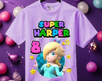 Princess Rosalina Mario Personalized Birthday Girl, Pink Shirt, Family Shirt, Party Family Matching Tee.