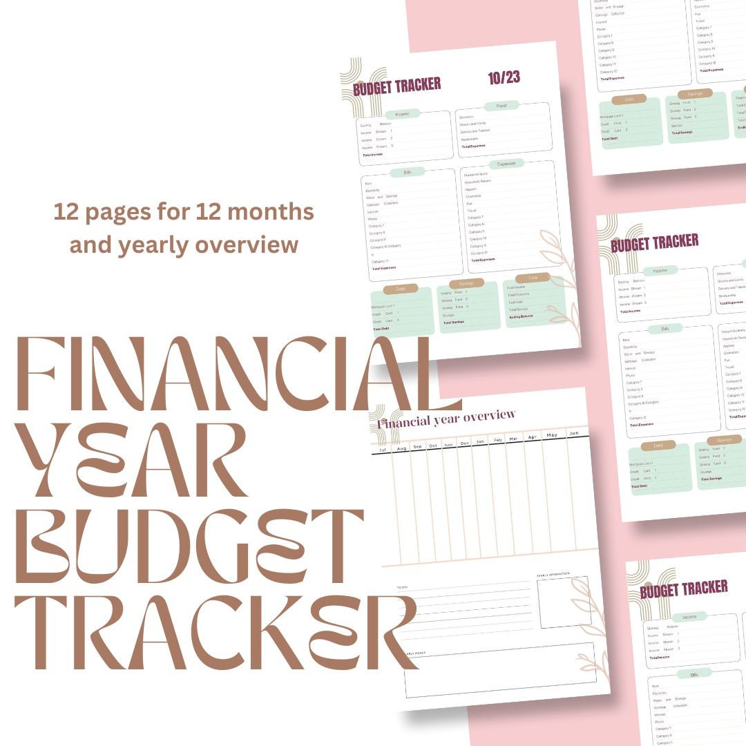 One Year Tracker Financial Year 2023-2024 Budget Tracker Budget Tracker Financial Year ...
