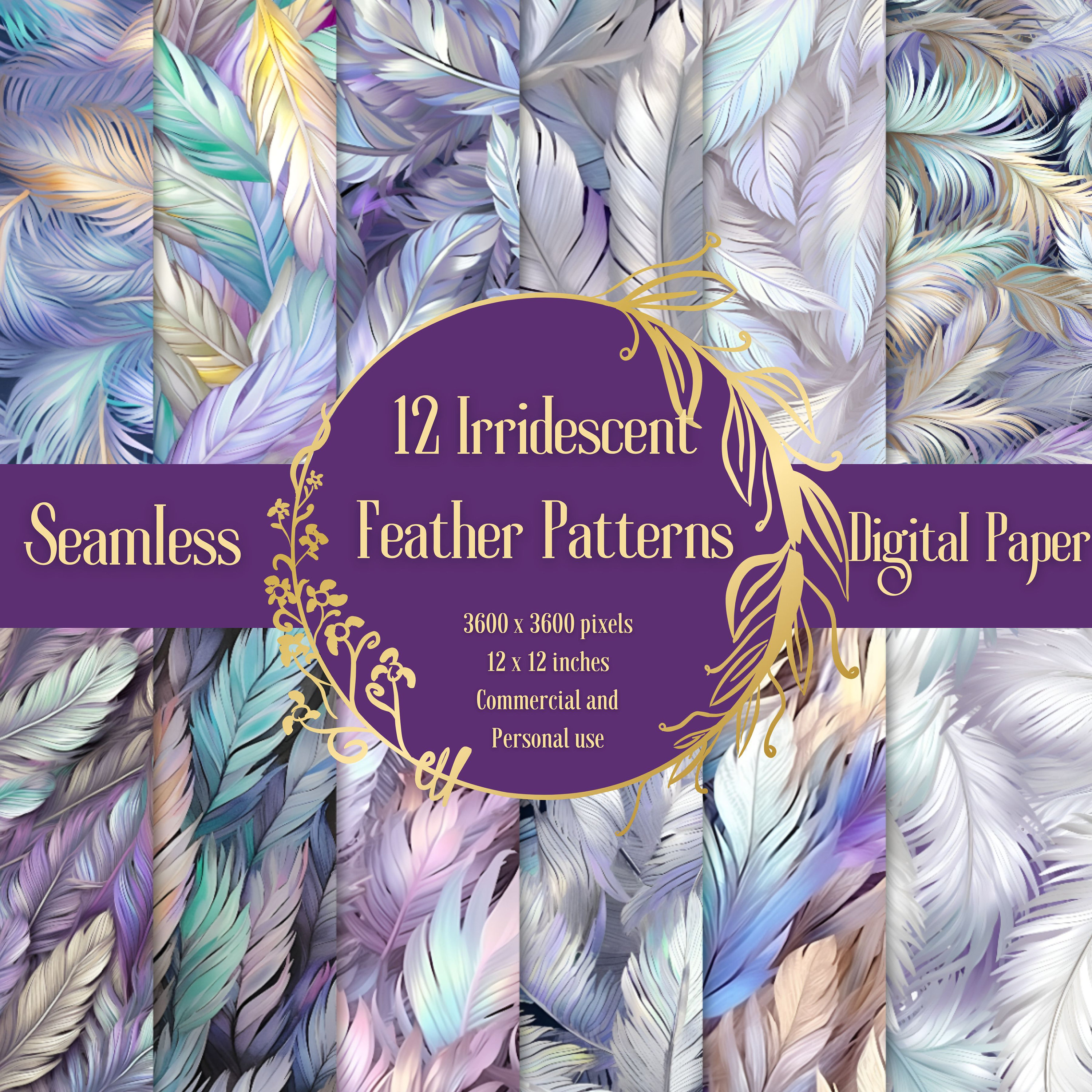 Threaders 12 x 12 Quilting Stencils - Feathers