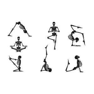 Mediteren Skeleton Yoga SVG PNG-bundel | Zen Craft-bestanden| Directe digitale download