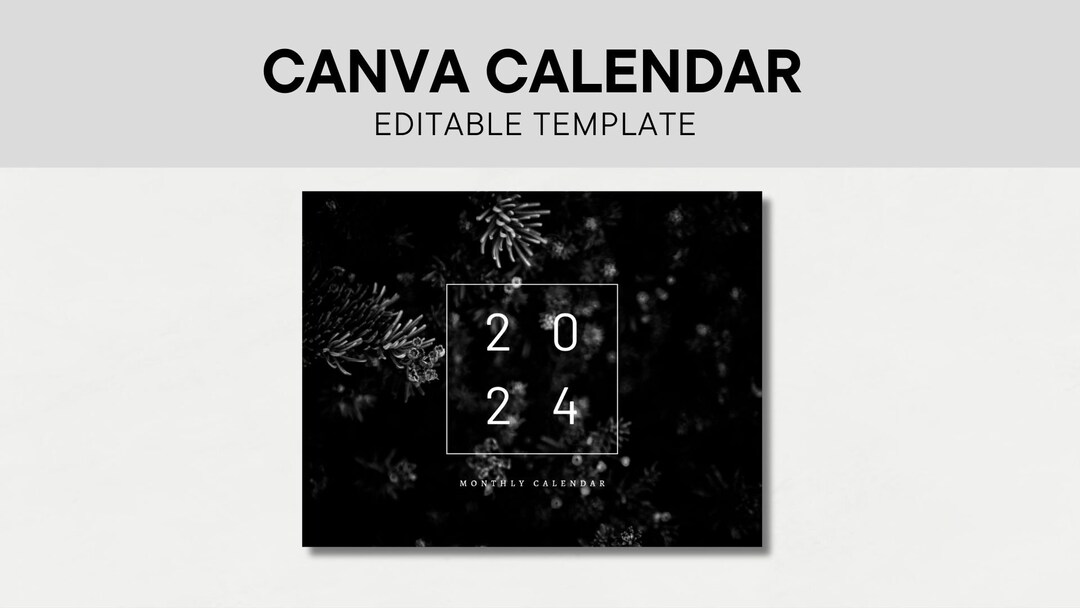 2024 Canva Calendar Template in Canva Printable Editable Calendar