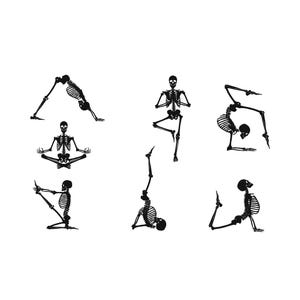Meditating Skeleton SVG For Cricut Bundle, Skeleton Digital Download, Yoga Instant Download, Skeleton Art Yoga SVG, Skeleton Yoga SVG