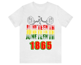 Broken Chains - Juneteenth 1865 Unisex jersey T-shirt met korte mouwen