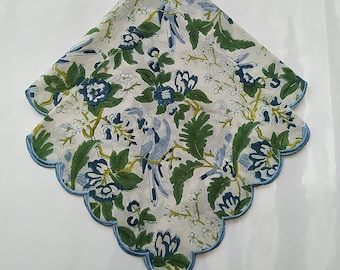 White & Green A Lot Of Napkins Indian Cotton Cloths Napkins Hand Print Everyday Use Assorted Dinner Napkins, Wedding Napkins, 20x20 Inch