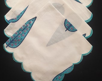 Assorted Napkins Set HandBlock Printed Napkin, Set of 4 Organic Cotton Cloth Napkins, Eco Friendly Reusable Cloth Napkins, 100% Cloth Napkin