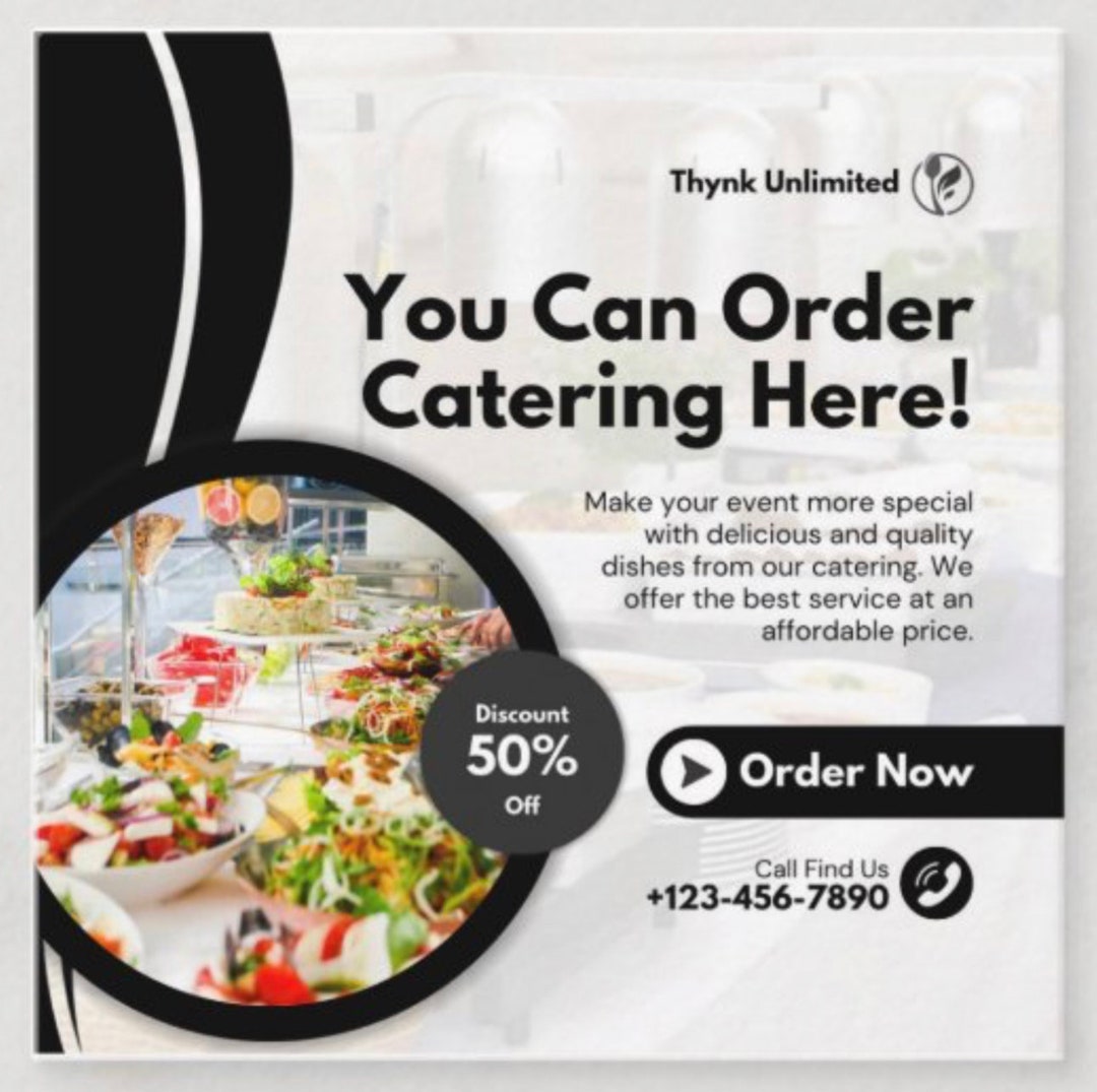Black and White Catering Services Post Etsy