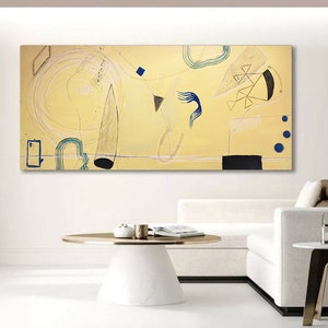 large abstract painting yellow painting on canvas oil painting geometrical