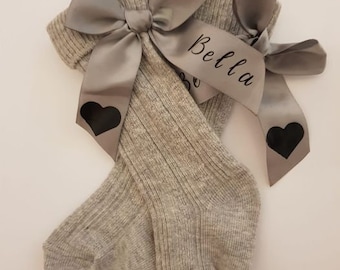 personlised bow socks