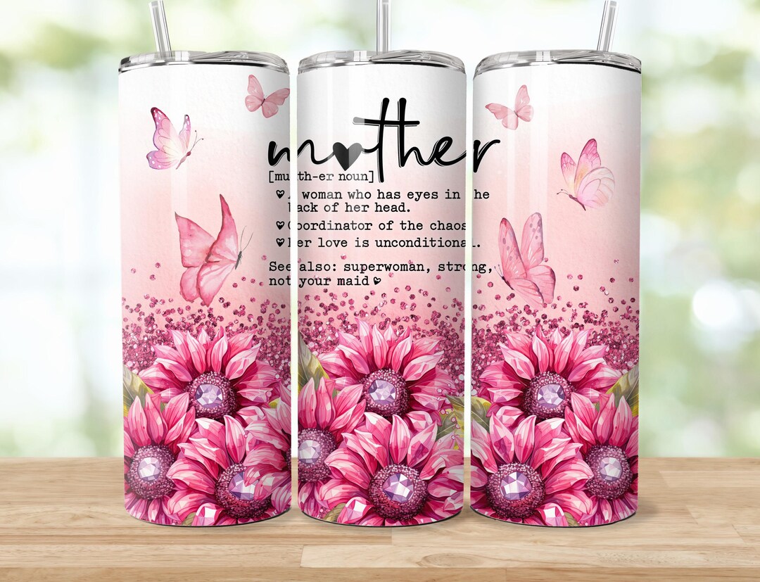 Mother's Day Tumbler Wrap, Floral Mom Wraps Sublimation Design, 20