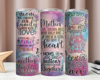 Mothers Day Quotes 20 oz Tumbler Sublimation Design, Mothers Day Tumbler, Mothers Tumbler PNG, Mom Tumbler Wrap, Digital Download