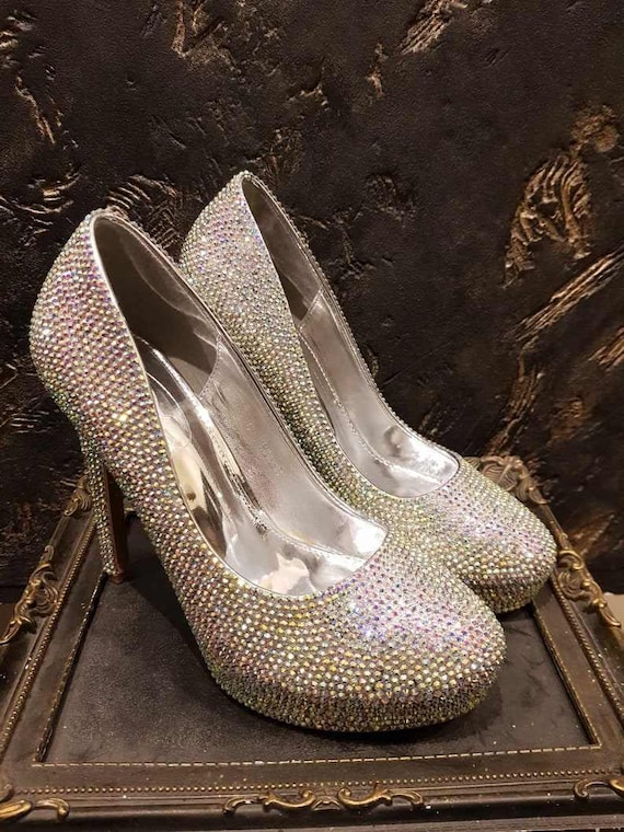 Sparkly Bling Stiletto Heels Sparkling Glitter Close Toe Stiletto