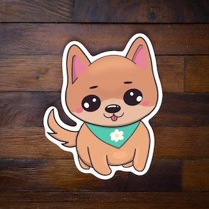 Dog Sticker, Cute Dog Sticker, Vinyl Sticker, Dog Vinyl Sticker, Vinyl Decal, Cute Sticker, Bumper Sticker, Pet Sticker, Animal Sticker