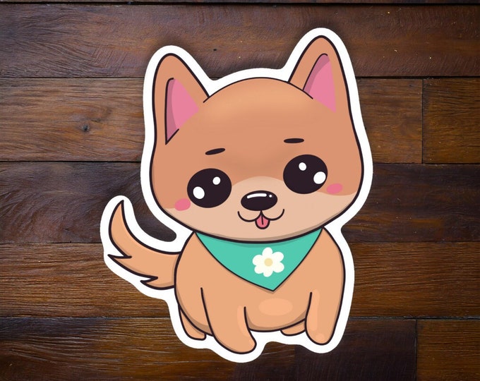 Dog Sticker, Cute Dog Sticker, Vinyl Sticker, Dog Vinyl Sticker, Vinyl Decal, Cute Sticker, Bumper Sticker, Pet Sticker, Animal Sticker