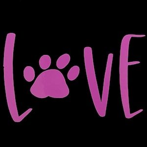 Love Pawprint Vinyl Decal | Pet Lover Car Sticker