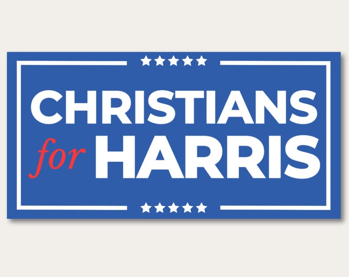 Christians for Harris 2024 Bumper Sticker | Kamala Harris Bumper Stickers | Vinyl Sticker | Kamala Harris 2024 Sticker | Support Harris 2024