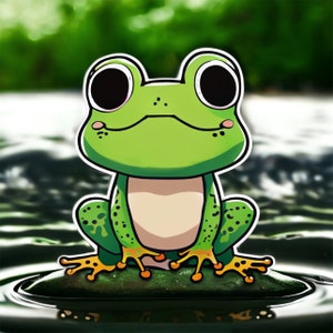 Frog Sticker, Cute Frog Sticker, Vinyl Stickers, Cute Sticker, Laptop Sticker, Water Bottle Sticker, Bumper Sticker, Sticker For Laptop