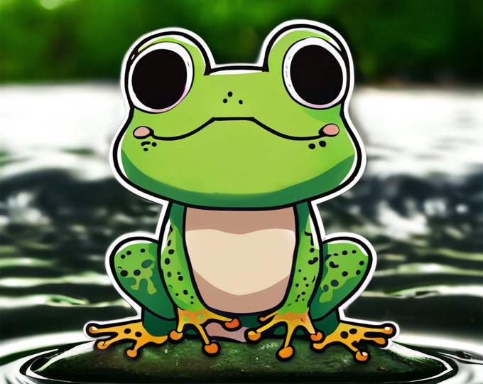 Frog Sticker, Cute Frog Sticker, Vinyl Stickers, Cute Sticker, Laptop Sticker, Water Bottle Sticker, Bumper Sticker, Sticker For Laptop