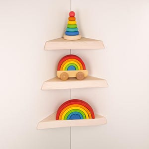 Handmade Walnut Corner Shelf: Mid-Century Modern Floating Shelving