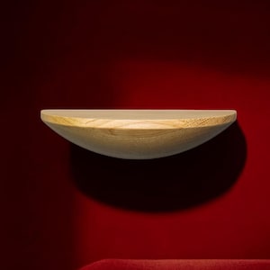Handcrafted Pine Wood Half Round Shelf: Mid-Century Modern Floating Shelf