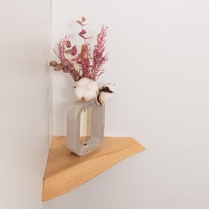 Handcrafted Walnut Corner Shelf: Mid-Century Modern Floating Shelf