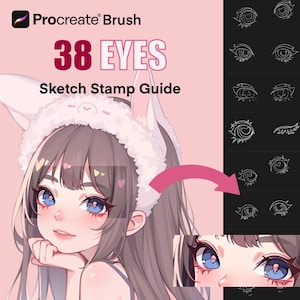 Procreate eyes brushes stamps, Anime eyes Brush Set for iPad Procreate
