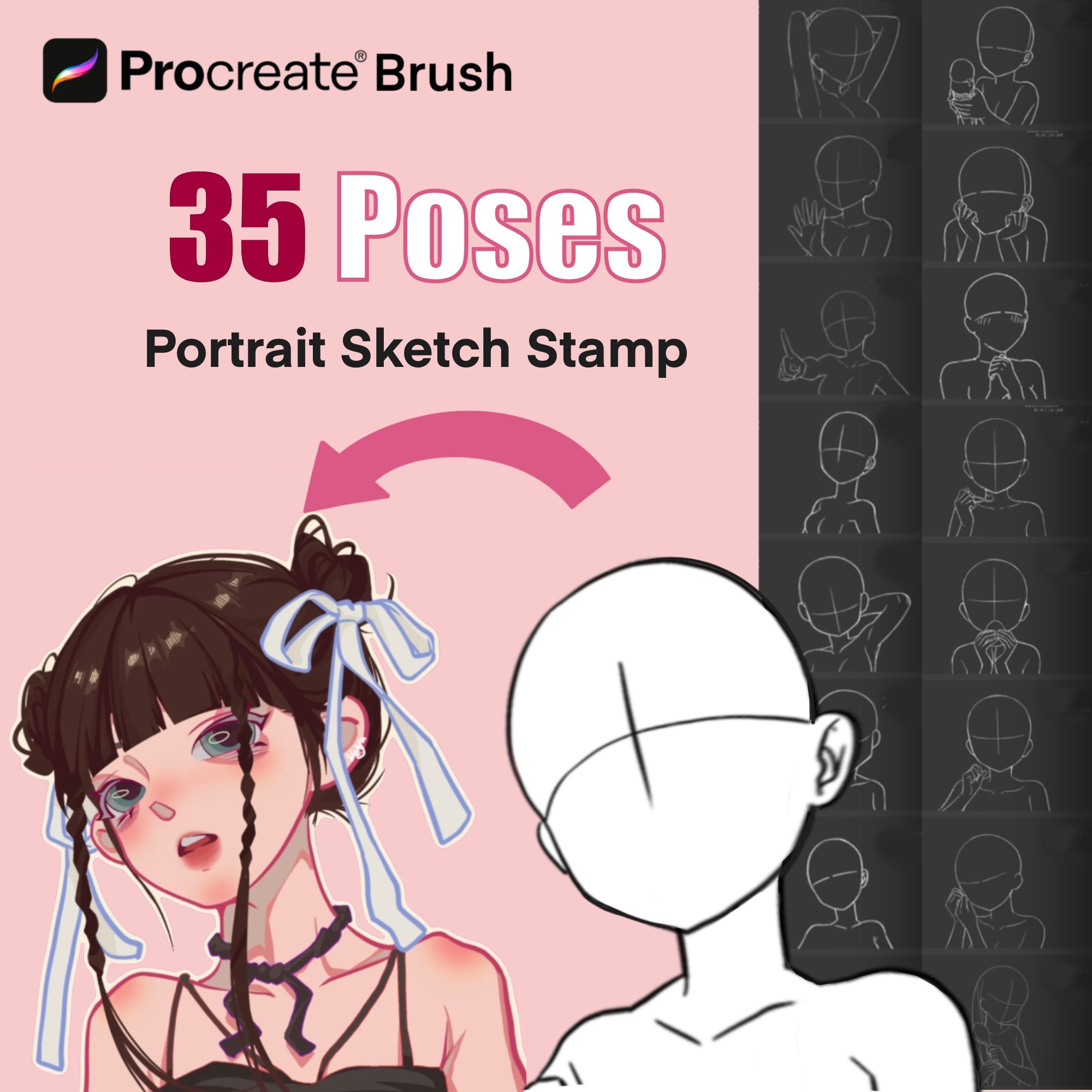 35 Anime Reference Poses for Drawing (Editable 3D Model) 