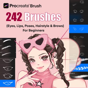 242 Procreate Brushes Character Drawing Kit, Stamp Brush sets Bundle, Cartoon Portrait Figure, Digital Creator Art Sketching