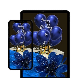 Birthday E-card Electronic Birthday Card Digital Birthday Card Downloadable Card Happy Birthday Card Paperless Card SMS Text Card