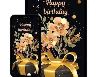 Birthday E-card Electronic Birthday Card Digital Birthday Card Downloadable Card Happy Birthday Card Paperless Card SMS Text Card