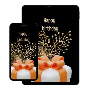Birthday E-card Electronic Birthday Card Digital Birthday Card Downloadable Card Happy Birthday Card Paperless Card SMS Text Card
