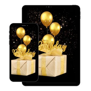 Digital Birthday Card E-card Electronic Birthday Card Digital Birthday Card Downloadable Happy Birthday Card Paperless Card SMS Text Card