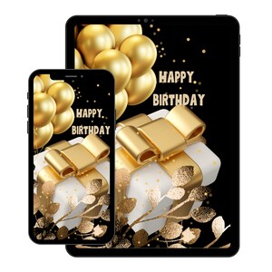 Birthday E-card Electronic Birthday Card Digital Birthday Card Downloadable Card Happy Birthday Card Paperless Card SMS Text Card