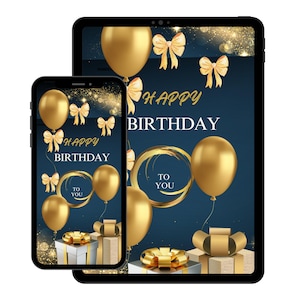 Digital Birthday Card Paperless Birthday Card Birthday e-Card Happy Birthday Card |Downloadable Birthday Card Electronic Birthday Card